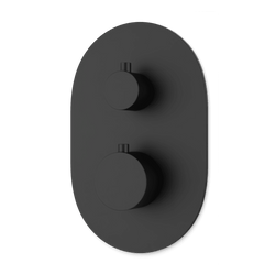 F903B-58TK - Round Thermostat with 3-Way Diverter & Off Position Trim Kit Artos US Matte Black 