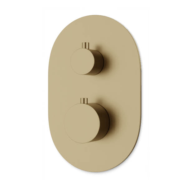 Opera Thermostat with 3-Way Diverter & Off Position Trim Kit - Satin Brass image 1