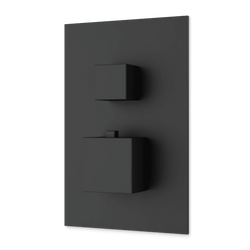 F903B-59TK - Square Thermostat with 3-Way Diverter & Off Position Trim Kit Artos US Matte Black 