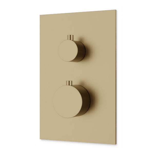 Otella Thermostat with 3-Way Diverter & Off Position Trim Kit - Satin Brass image 1