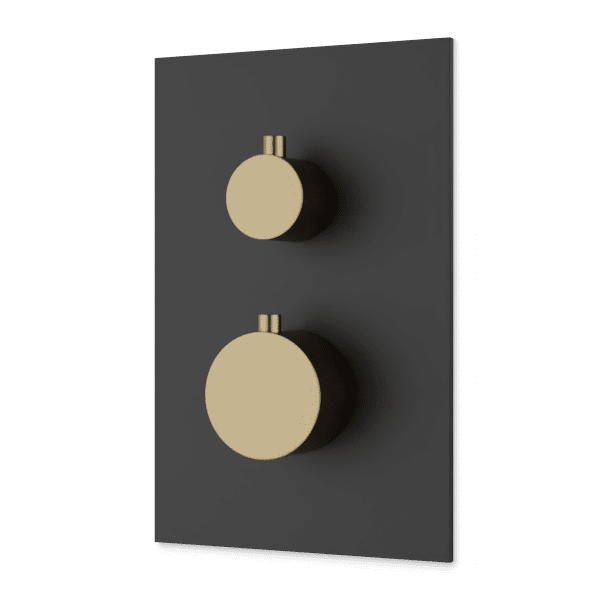 Otella Thermostat with 3-Way Diverter & Off Position Trim Kit - Satin Brass/Matte Black image 1