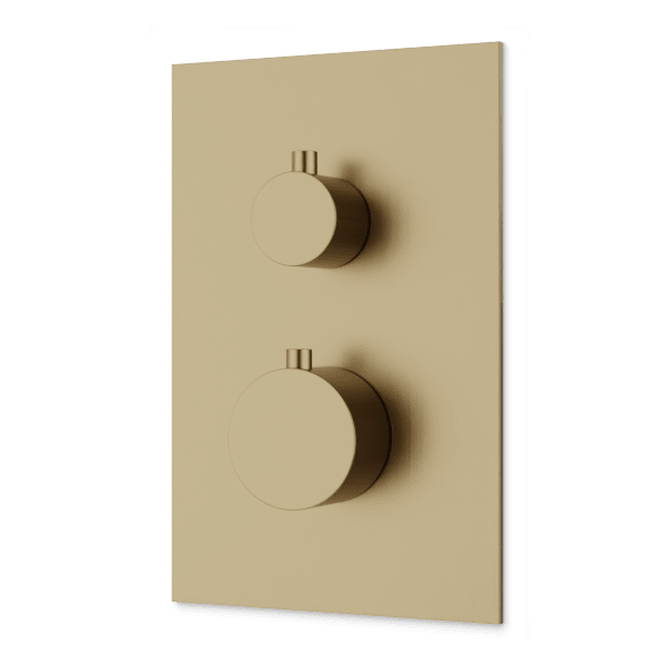 F903B-60TK - Square & Round Thermostat with 3-Way Diverter & Off Position Trim Kit Artos US Satin Brass 