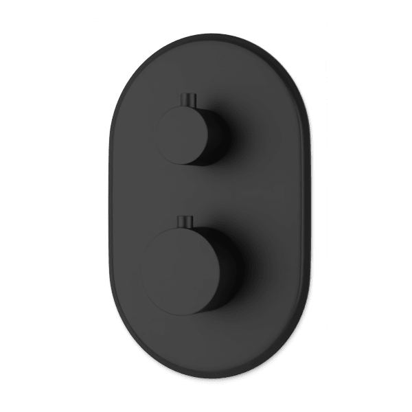 Classic Thermostat with 3-Way Diverter & Off Position Trim Kit - Matte Black image 1