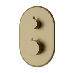 Classic Thermostat with 3-Way Diverter & Off Position Trim Kit - Satin Brass thumbnail 1