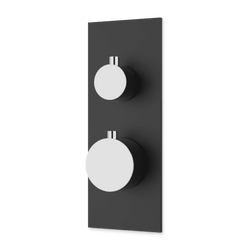Otella Thermostat with 3-Way Diverter & Off Position Linear Trim Kit - Chrome/Matte Black thumbnail 1