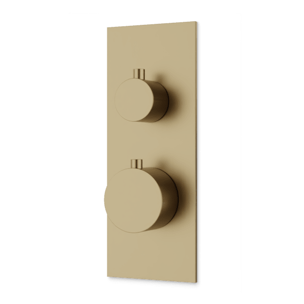 Otella Thermostat with 3-Way Diverter & Off Position Linear Trim Kit - Satin Brass image 1