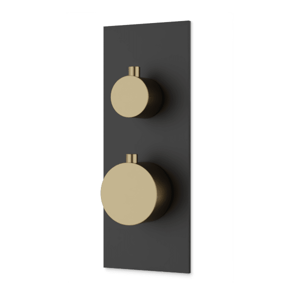 Otella Thermostat with 3-Way Diverter & Off Position Linear Trim Kit - Satin Brass/Matte Black image 1