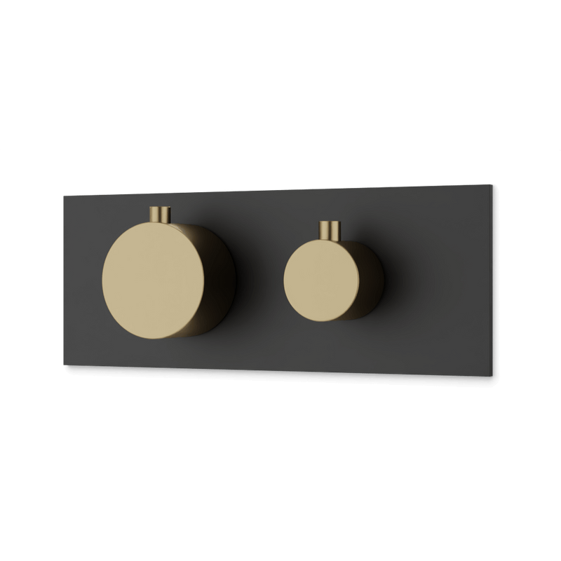 Otella Thermostat with 3-Way Diverter & Off Position Linear Trim Kit - Satin Brass/Matte Black image 2