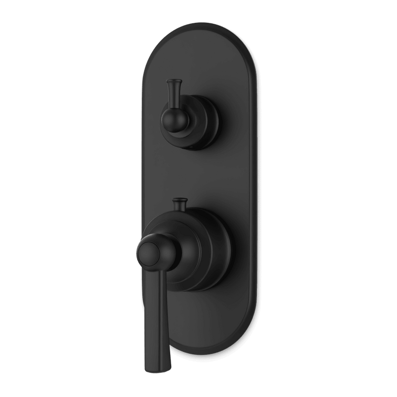 Classic Thermostat with 3-Way Diverter & Off Position Trim Kit - Matte Black image 1