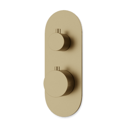 Opera Thermostat with 3-Way Diverter & Off Position Linear Trim Kit - Satin Brass thumbnail 1