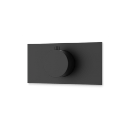 Square + Round Thermostat Trim Kit with Letterbox Plate Artos US Matte Black 