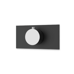 Square + Round Thermostat Trim Kit with Letterbox Plate Artos US Chrome/Matte Black 