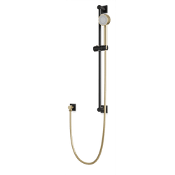 Square + Round Multifunction Flexible Hose Slidebar Kit with Separate Water Outlet Artos US Satin Brass/Matte Black 