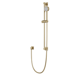 F907-101 - Square + Round Multifunction Flexible Hose Slidebar Kit with Separate Water Outlet Artos US Satin Brass 