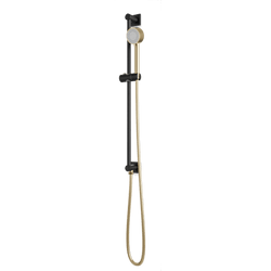 Square + Round Multifunction Flexible Hose Integrated Slidebar Kit Artos US Satin Brass/Matte Black 