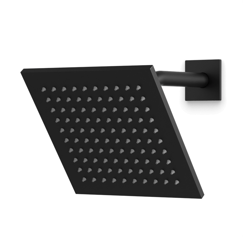 Edge 8" Shower Head on Angled Arm - Matte Black image 1