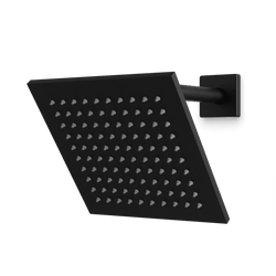 F907-10 - Square 8" Shower Head on Angled Arm Artos US Matte Black 