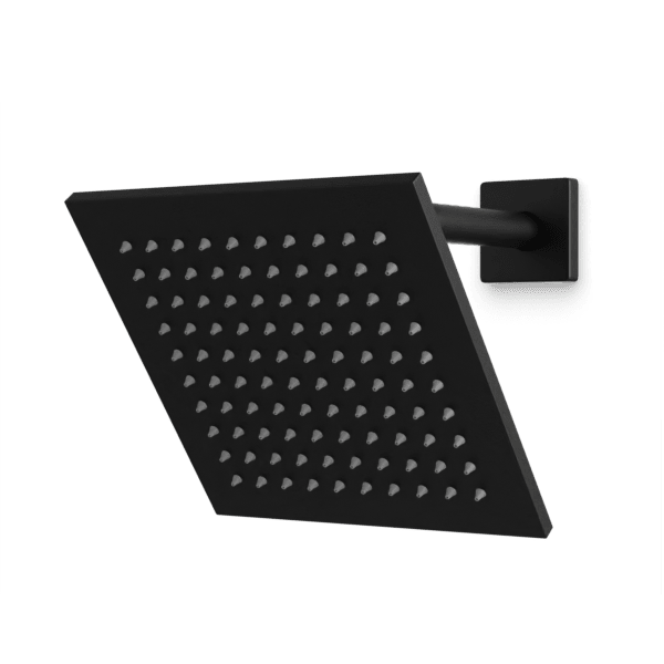 F907-10 - Square 8" Shower Head on Angled Arm Artos US Matte Black 