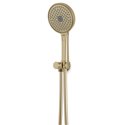 Opera Multifunction Flexible Hose Hand Shower Kit on Pivoting Hook - Satin Brass thumbnail 1