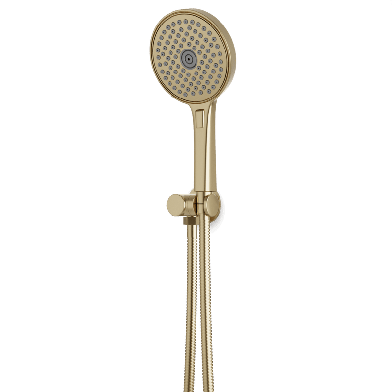 Opera Multifunction Flexible Hose Hand Shower Kit on Pivoting Hook - Satin Brass image 1