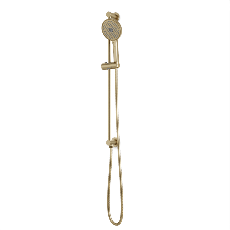 Opera Multifunction Flexible Hose Integrated Slide Bar Kit - Satin Brass image 1