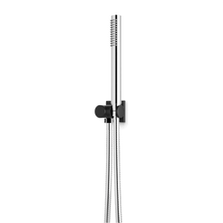 Otella Flexible Hose Hand Shower Kit on Pivoting Hook - Chrome/Matte Black thumbnail 1