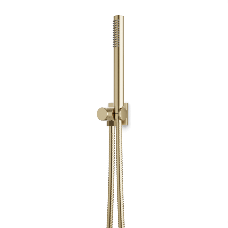 Otella Flexible Hose Hand Shower Kit on Pivoting Hook - Satin Brass image 1