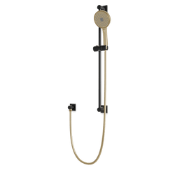 Otella Multifunction Flexible Hose Slide Bar Kit with Separate Water Outlet - Satin Brass/Matte Black thumbnail 1