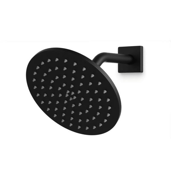 F907-11 - Square + Round 8" Shower Head on Angled Arm Artos US Matte Black 