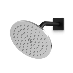 Otella 8" Shower Head on Angled Arm - Chrome/Matte Black thumbnail 1