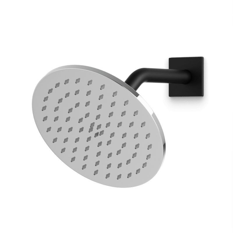 Otella 8" Shower Head on Angled Arm - Chrome/Matte Black image 1