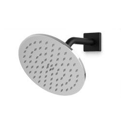 Square + Round 8" Shower Head on Angled Arm Artos US Chrome/Matte Black 
