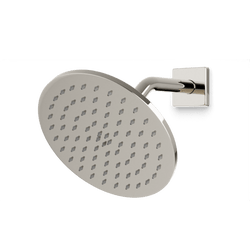 F907-11 - Square + Round 8" Shower Head on Angled Arm Artos US Polished Nickel 