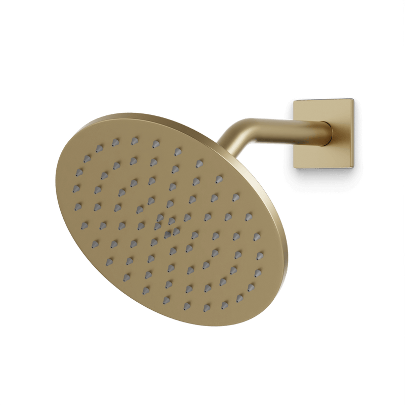 Otella 8" Shower Head on Angled Arm - Satin Brass image 1
