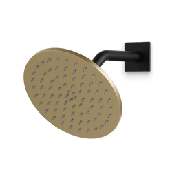 Otella 8" Shower Head on Angled Arm - Satin Brass/Matte Black thumbnail 1