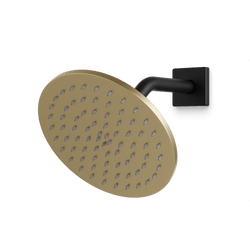 Square + Round 8" Shower Head on Angled Arm Artos US Satin Brass/Matte Black 
