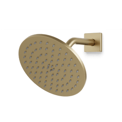 F907-11 - Square + Round 8" Shower Head on Angled Arm Artos US Satin Brass 