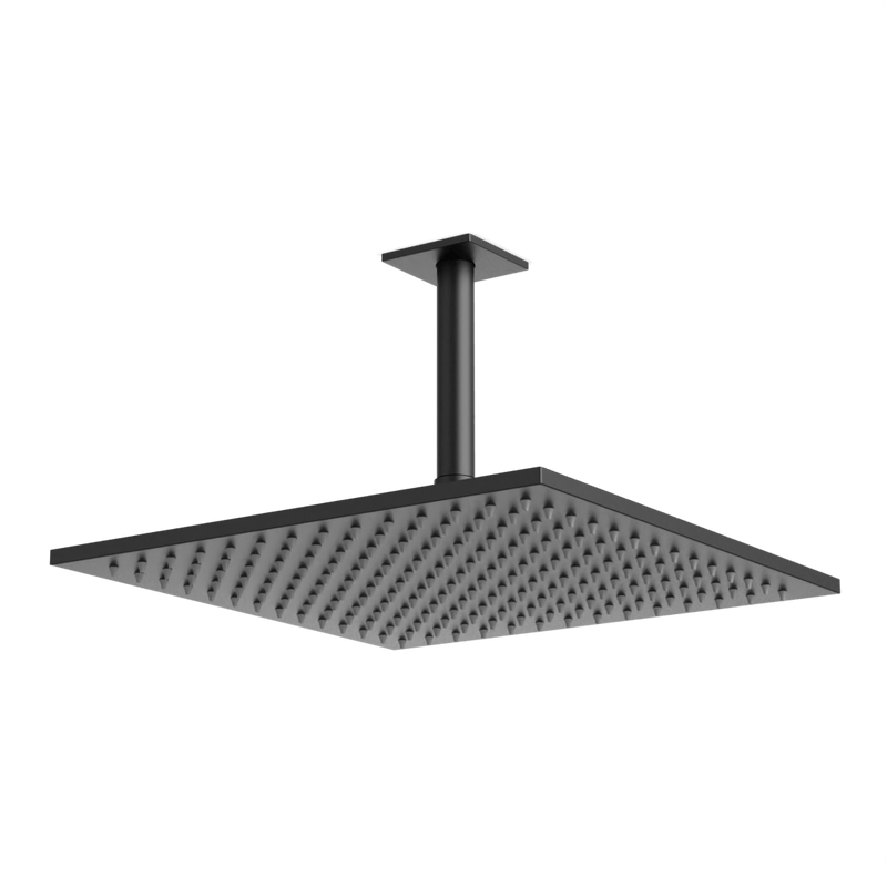 Edge 12" Rain Shower Head on Ceiling Mount Arm - Matte Black image 1