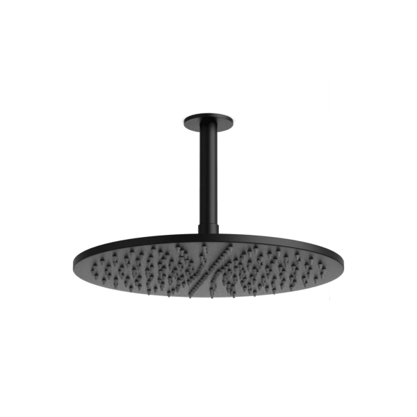 F907-16/5 - Round 12" Rain Shower Head on Ceiling Mount Arm Artos US Matte Black 