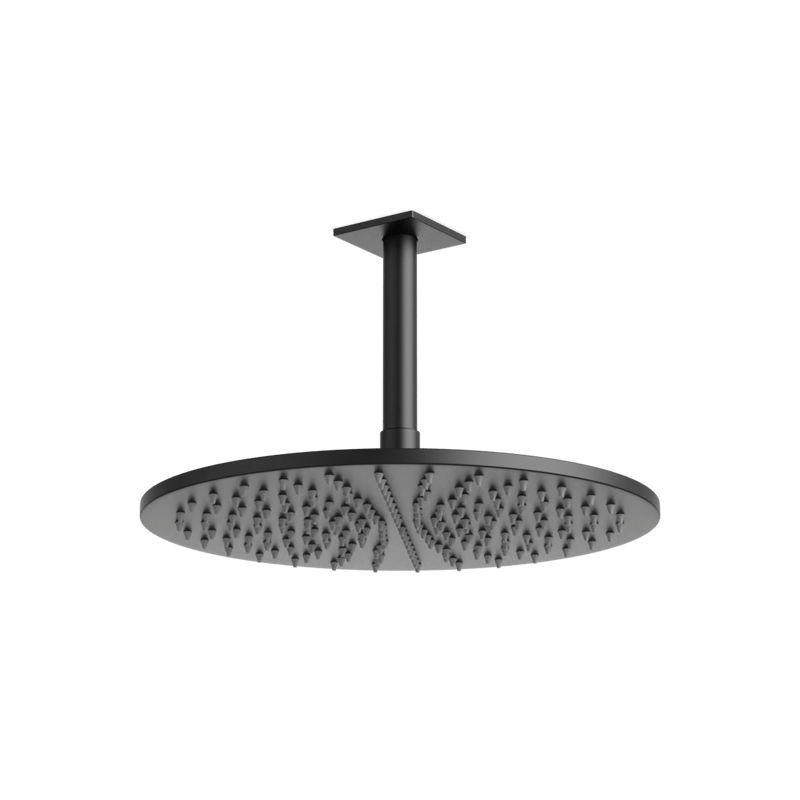 Otella 12" Rain Shower Head on Ceiling Mount Arm - Matte Black image 1