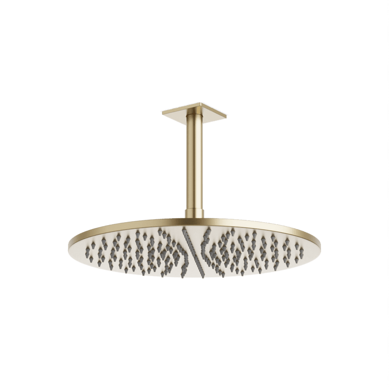 Otella 12" Rain Shower Head on Ceiling Mount Arm - Satin Brass image 1