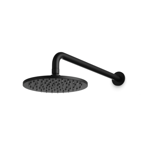 F907-1 - Round 8" Rain Shower Head on Wall Mount Arm Artos US Matte Black 