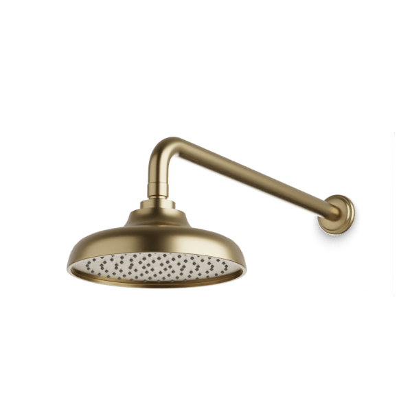 F907-1CL - Classic 8" Rain Shower Head on Wall Mount Arm Artos US Satin Brass 