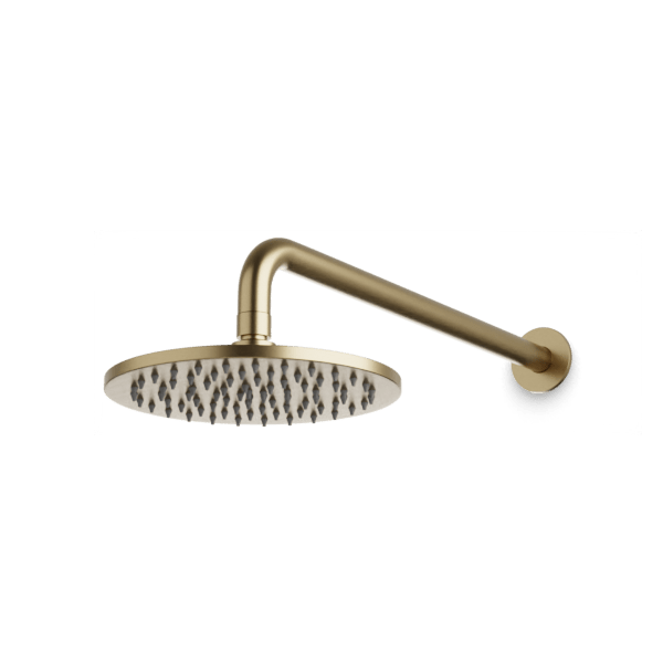 F907-1 - Round 8" Rain Shower Head on Wall Mount Arm Artos US Satin Brass 