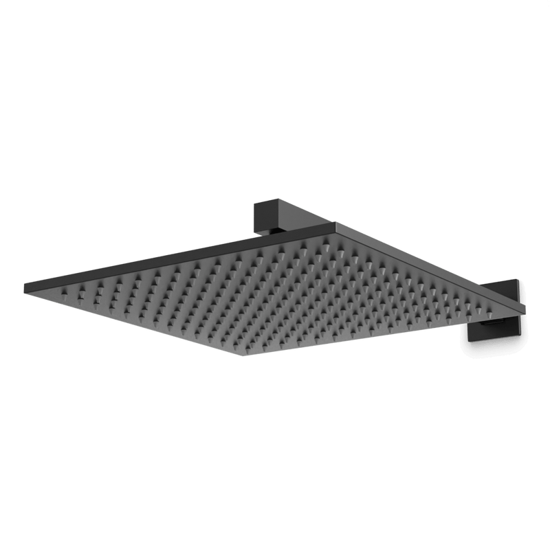Edge 12" Rain Shower Head on Wall Mount Arm - Matte Black image 1