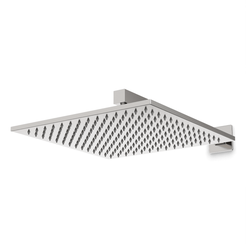 Edge 12" Rain Shower Head on Wall Mount Arm - Brushed Nickel image 1