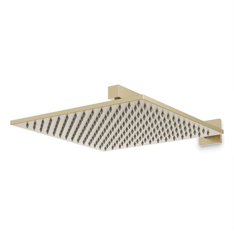 Edge 12" Rain Shower Head on Wall Mount Arm - Satin Brass image 1