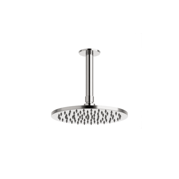 F907-3/5 - Round 8" Rain Shower Head on Ceiling Mount Arm Artos US Brushed Nickel 