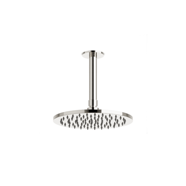 F907-3/5 - Round 8" Rain Shower Head on Ceiling Mount Arm Artos US Polished Nickel 