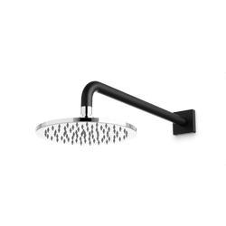 Square + Round 8" Rain Shower Head on Wall Mount Arm Artos US Chrome/Matte Black 